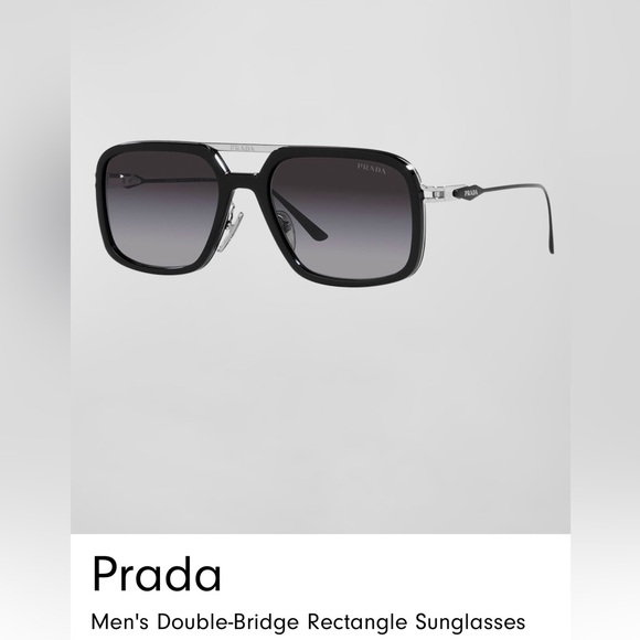 Prada Double-Bridged Rectangle Sunglasses - Picture 1 of 12